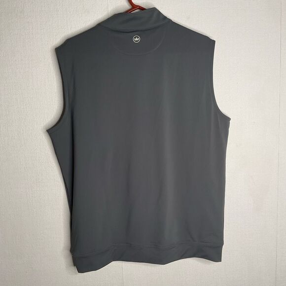 Peter Millar Large Golf Vest Mens Gray Polyester Spandex Blend Chest Embroidered - Picture 8 of 9